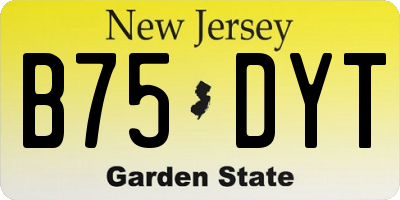 NJ license plate B75DYT