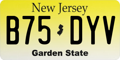 NJ license plate B75DYV