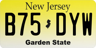 NJ license plate B75DYW