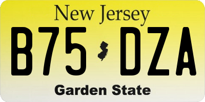NJ license plate B75DZA