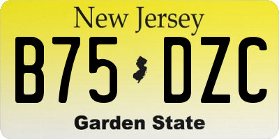 NJ license plate B75DZC