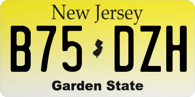 NJ license plate B75DZH
