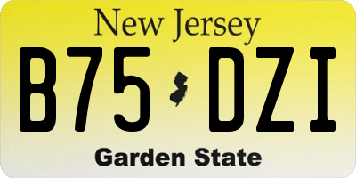 NJ license plate B75DZI