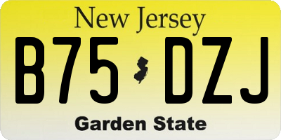 NJ license plate B75DZJ