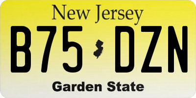 NJ license plate B75DZN