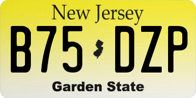 NJ license plate B75DZP