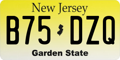 NJ license plate B75DZQ
