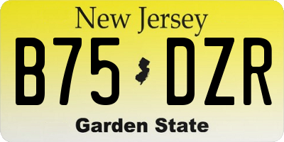 NJ license plate B75DZR
