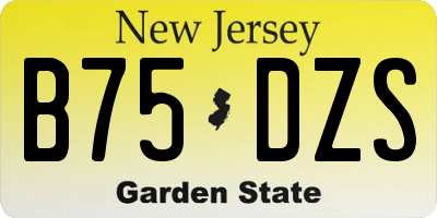NJ license plate B75DZS