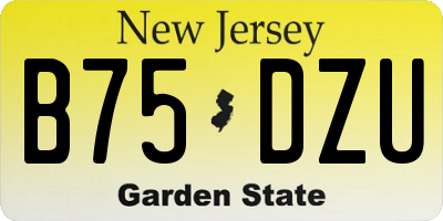 NJ license plate B75DZU