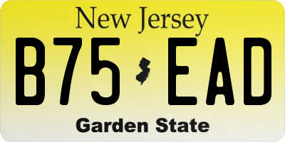 NJ license plate B75EAD