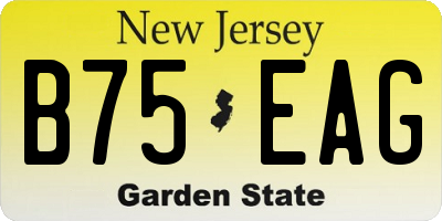 NJ license plate B75EAG