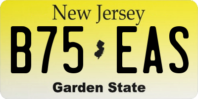 NJ license plate B75EAS