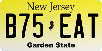 NJ license plate B75EAT