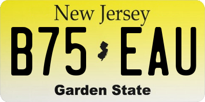 NJ license plate B75EAU