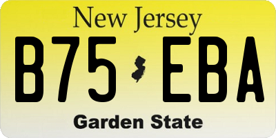 NJ license plate B75EBA