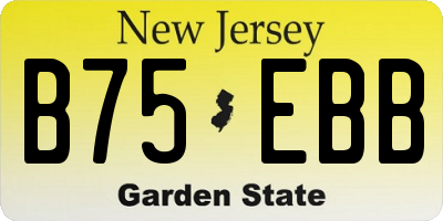 NJ license plate B75EBB