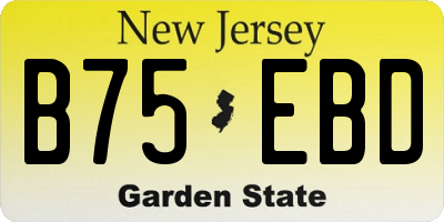 NJ license plate B75EBD