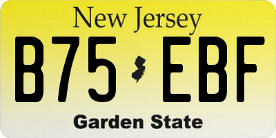 NJ license plate B75EBF
