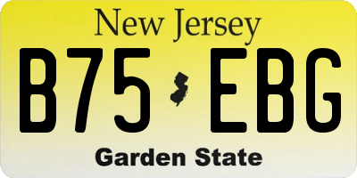 NJ license plate B75EBG