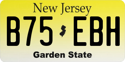NJ license plate B75EBH