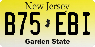NJ license plate B75EBI