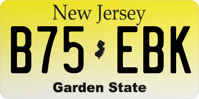 NJ license plate B75EBK