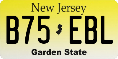 NJ license plate B75EBL