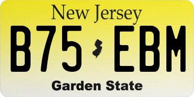 NJ license plate B75EBM