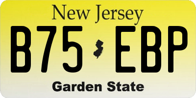 NJ license plate B75EBP