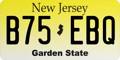 NJ license plate B75EBQ