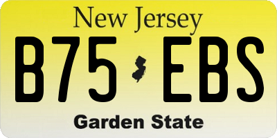 NJ license plate B75EBS