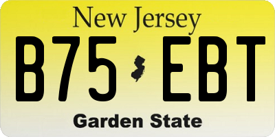 NJ license plate B75EBT