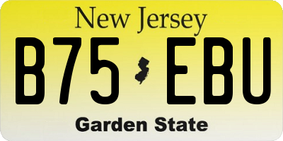 NJ license plate B75EBU