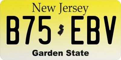 NJ license plate B75EBV
