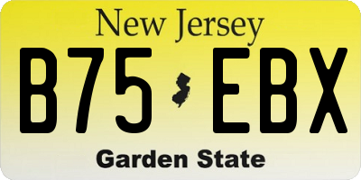 NJ license plate B75EBX