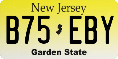 NJ license plate B75EBY
