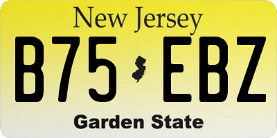 NJ license plate B75EBZ