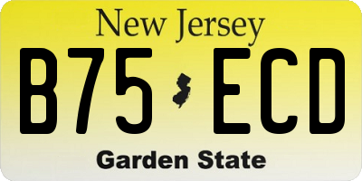NJ license plate B75ECD