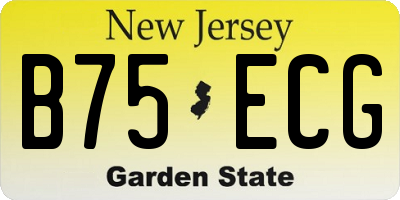NJ license plate B75ECG