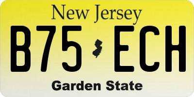 NJ license plate B75ECH