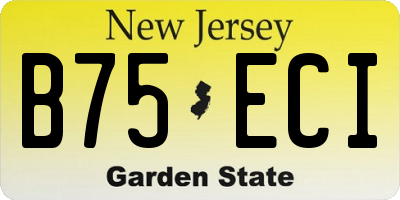 NJ license plate B75ECI