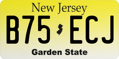 NJ license plate B75ECJ