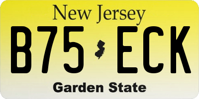 NJ license plate B75ECK