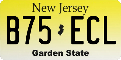 NJ license plate B75ECL