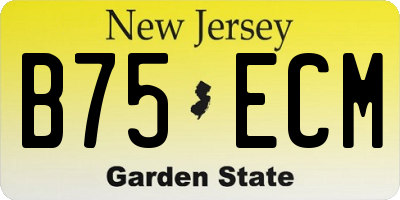NJ license plate B75ECM