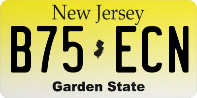 NJ license plate B75ECN