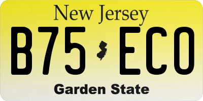 NJ license plate B75ECO