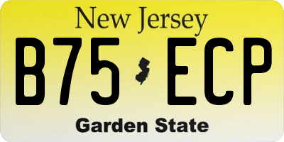 NJ license plate B75ECP