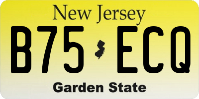 NJ license plate B75ECQ